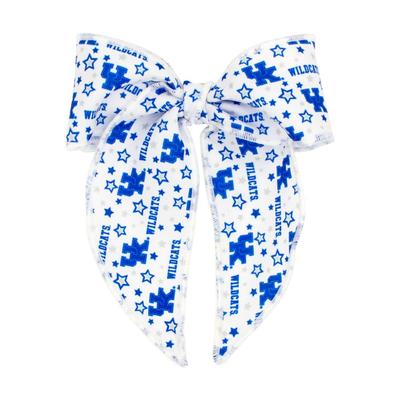 Kentucky Wee Ones Medium Signature Collegiate Logo Print Fabric Bowtie With Knot and Tails