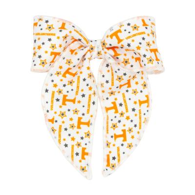 Tennessee Wee Ones Medium Signature Collegiate Logo Print Fabric Bowtie With Knot and Tails