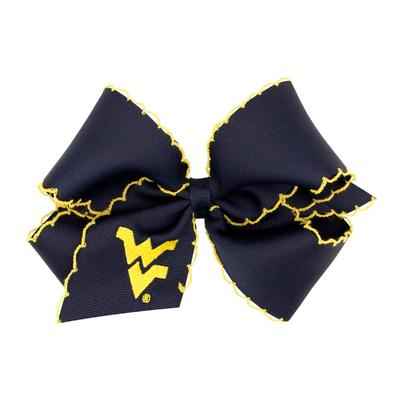 West Virginia Wee Ones Medium Moonstitch Embroidered Logo Bow
