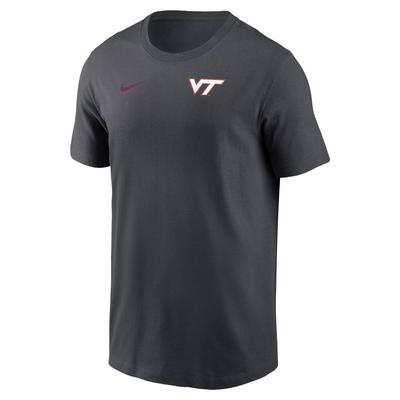 Virginia Tech Nike Dri-Fit Legend Small Logo Tee ANTHRACITE