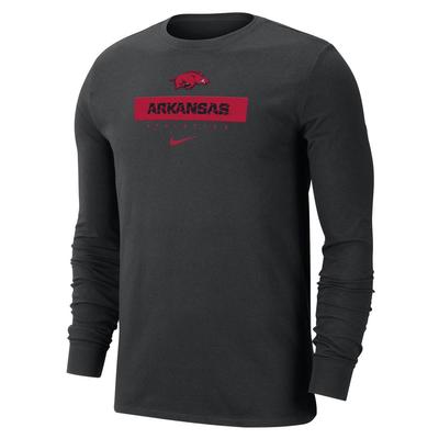 Arkansas Nike Dri-Fit Cotton Team Issue Long Sleeve Tee