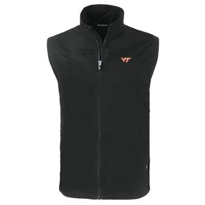 Virginia Tech Cutter & Buck Charter Eco Recycled Mens Full-Zip Vest