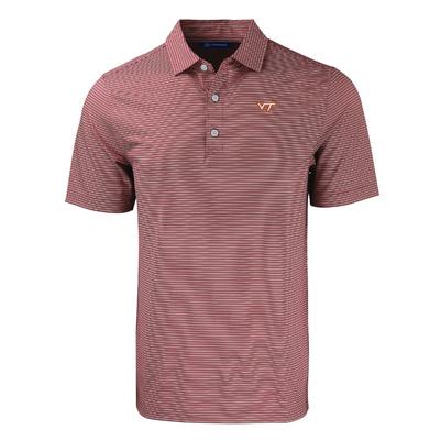 Virginia Tech Cutter & Buck Forge Eco Double Stripe Stretch Recycled Polo