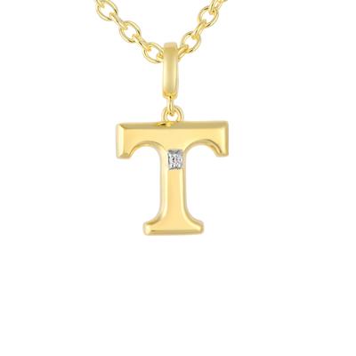 Tennessee Silver 14 Karat Gold Plating Diamond Pendant with Chain