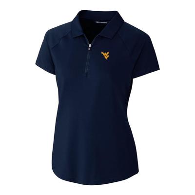 West Virginia Cutter & Buck Women's Forge Stretch Polo