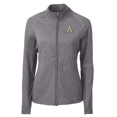 App State Cutter & Buck Women's Adapt Eco Knit Heather Recycled Full Zip