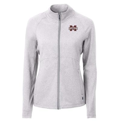 Mississippi State Cutter & Buck Women's Adapt Eco Knit Heather Recycled Full Zip