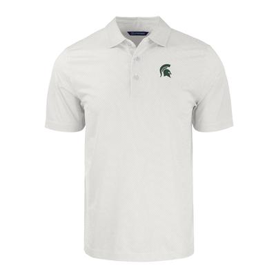 Michigan State Cutter & Buck Pike Eco Symmetry Print Stretch Recycled Polo