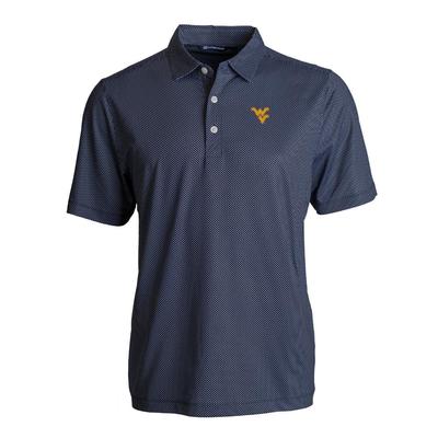 West Virginia Cutter & Buck Pike Eco Symmetry Print Stretch Recycled Polo
