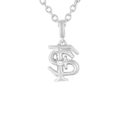 Florida State Silver Diamond Accent Pendant with Chain
