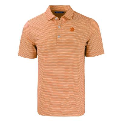 Clemson Cutter & Buck Forge Eco Double Stripe Stretch Recycled Polo