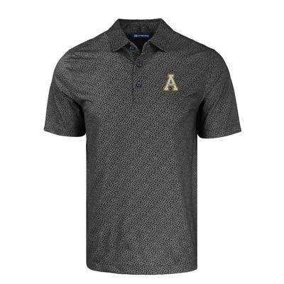 App State Cutter & Buck Pike Eco Pebble Print Stretch Recycled Polo