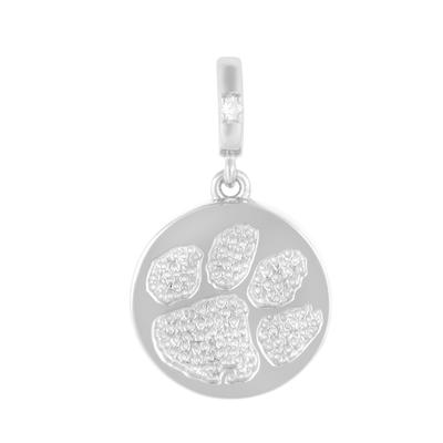 Clemson Silver Diamond Accent Pendant with Chain