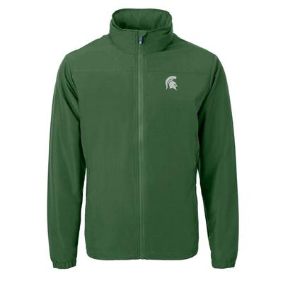 Michigan State Cutter & Buck Charter Eco Recycled Full Zip Jacket