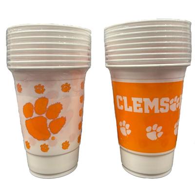 Clemson 8-Pack 16 Oz Plastic Cups