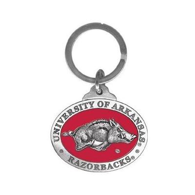 Arkansas Heritage Pewter Red Emblem Key Chain