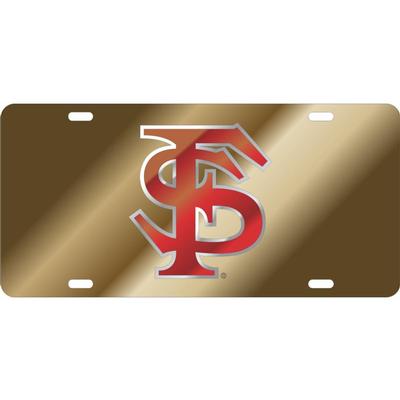 Florida State License Plate Gold With Garnet FS
