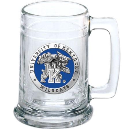 Kentucky Heritage Pewter Wildcat Stein Glass (Blue Emblem)