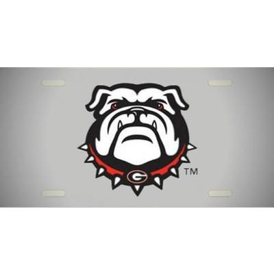 Georgia New Bulldog License Plate with Silver Mirror Background