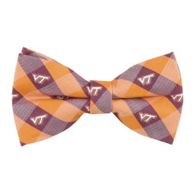Virginia Tech Check Pattern Bow Tie