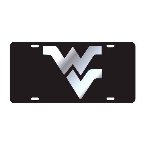 Car Tag WVU WEST VIRGINIA Mountaineers Silver-Blue Mirrored License Plate 