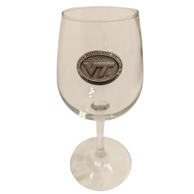 Virginia Tech 12 Oz. Silver Pewter Wine Glass