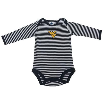 West Virginia Infant Striped Long Sleeve Body Suit