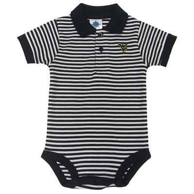 West Virginia Infant Striped Polo Body Suit 