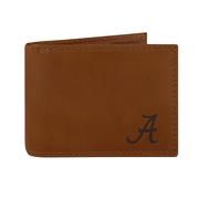  Alabama Zep- Pro Brown Leather Embossed Bifold Wallet