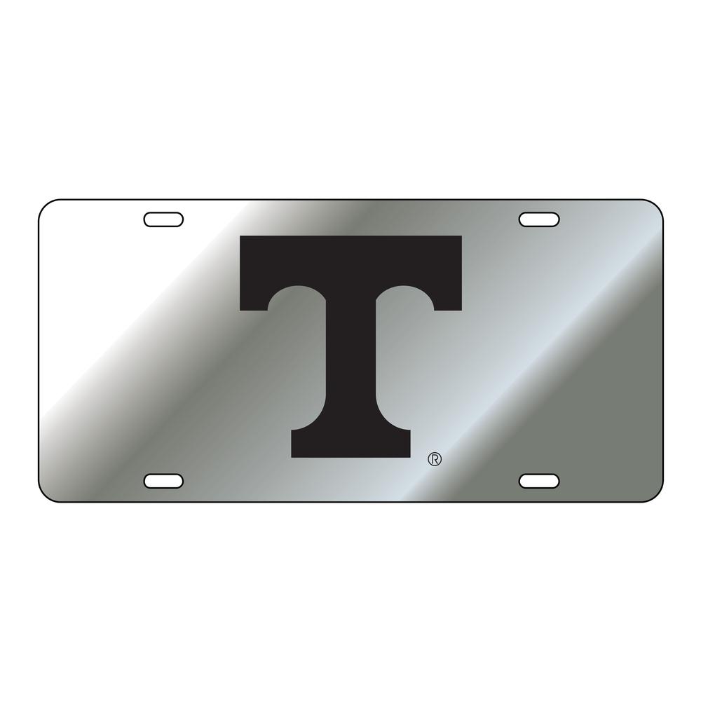 UT Vols Arched TENNESSEE Black Mirrored License Plate Car Tag