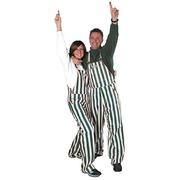  Green And White Adult Game Bibs Striped Overalls