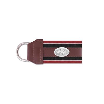 Arkansas Zep-Pro Leather Concho Keychain