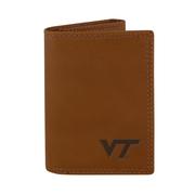  Virginia Tech Zep- Pro Brown Leather Embossed Trifold Wallet