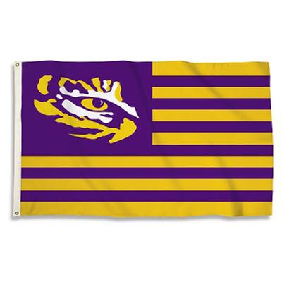 LSU Nation Striped Tiger Eye House Flag 3' X 5'