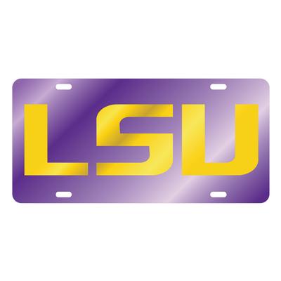 LSU License Plate Purple and Gold LSU Logo