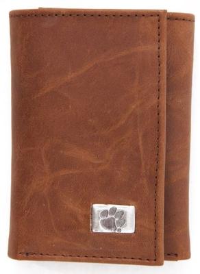 Clemson Tri-Fold Leather Wallet