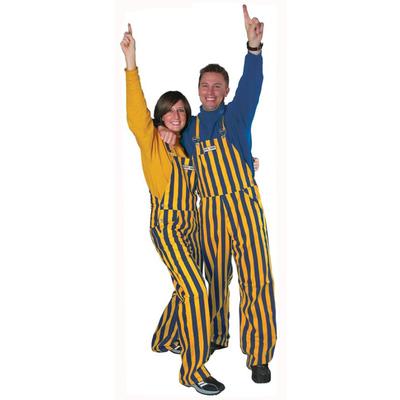 Navy And Gold Adult Game Bibs Striped Overalls