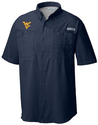 West Virginia Columbia Tamiami Short-Sleeve Shirt