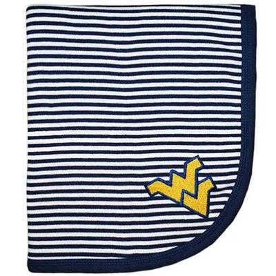 West Virginia Infant Striped Knit Blanket 