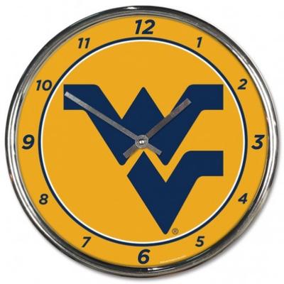 West Virginia Wincraft Chrome Clock