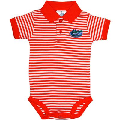 Florida Infant Striped Polo Bodysuit ORG/WHT