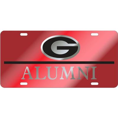 Georgia Red and Silver Power G Logo Alumni License Plate