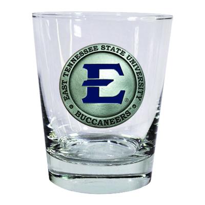 ETSU Heritage Pewter Rocks Glass (Blue Emblem) DISC
