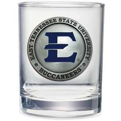 ETSU Heritage Pewter Rocks Glass (Blue Emblem)