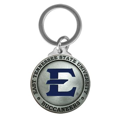 ETSU Heritage Pewter Key Chain (Blue Emblem)