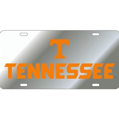 Tennessee License Plate Silver With Orange TN Font