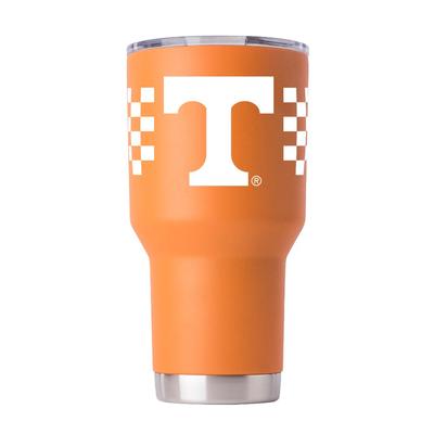 Tennessee Gametime Sidekick 30 Oz Checkerboard Striped Tumbler With Lid