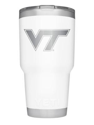 Virginia Tech Yeti 30oz White Powder Coated Rambler