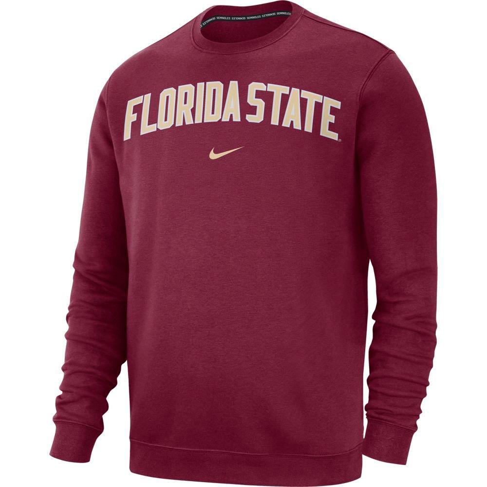 Noles | Florida State Nike Fleece Club Crew Sweater | Alumni Hall