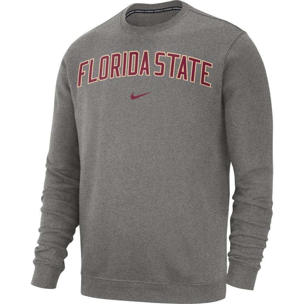 Noles | Florida State Nike Fleece Club Crew Sweater | Alumni Hall